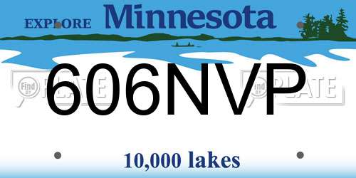 606NVP Minnesota License Plate