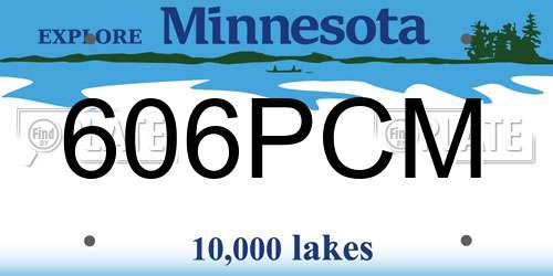 606PCM Minnesota License Plate