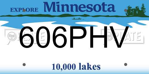 606PHV Minnesota License Plate