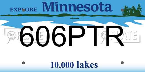 606PTR Minnesota License Plate
