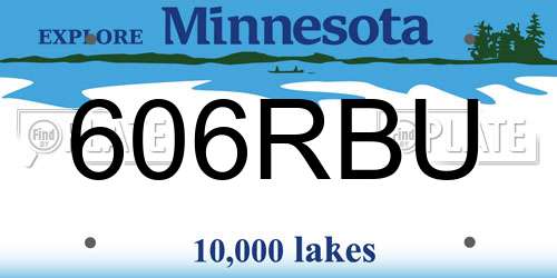 606RBU Minnesota License Plate