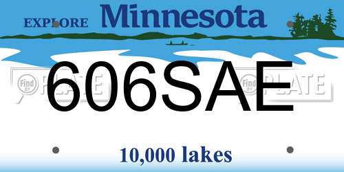 606SAE Minnesota License Plate