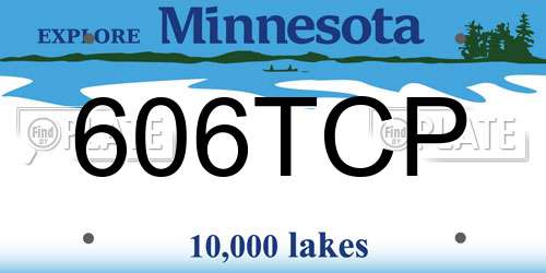 606TCP Minnesota License Plate