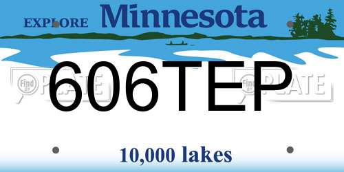 606TEP Minnesota License Plate