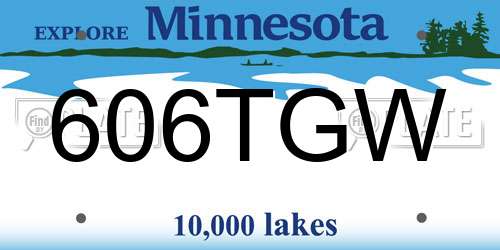 606TGW Minnesota License Plate