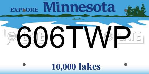 606TWP Minnesota License Plate