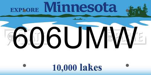 606UMW Minnesota License Plate
