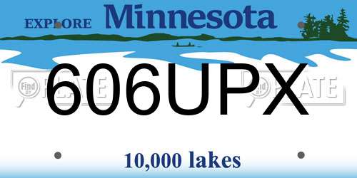 606UPX Minnesota License Plate
