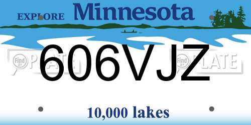 606VJZ Minnesota License Plate
