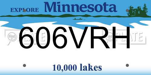 606VRH Minnesota License Plate