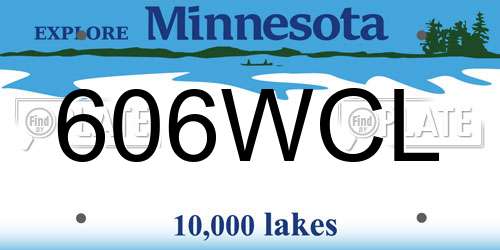 606WCL Minnesota License Plate