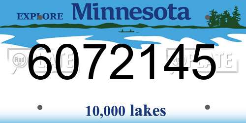 6072145 Minnesota License Plate