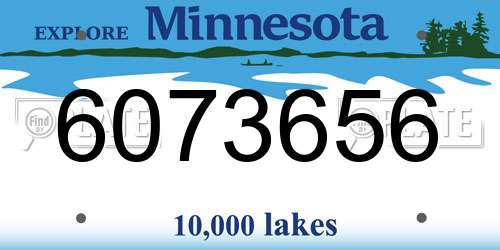 6073656 Minnesota License Plate