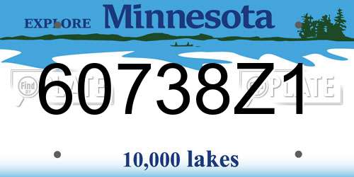 60738Z1 Minnesota License Plate