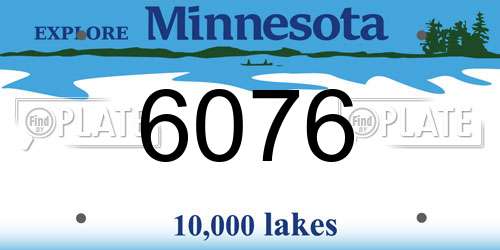 6076 Minnesota License Plate