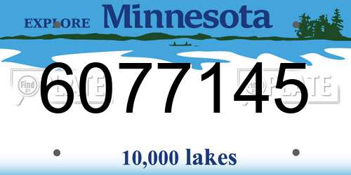 6077145 Minnesota License Plate