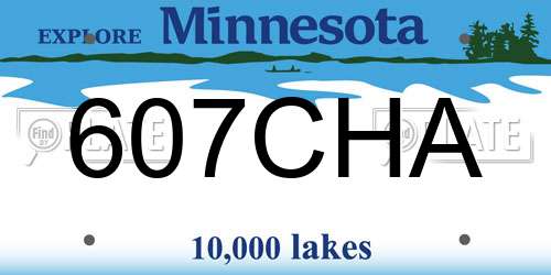 607CHA Minnesota License Plate
