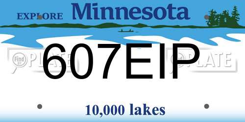 607EIP Minnesota License Plate