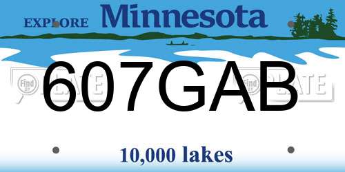 607GAB Minnesota License Plate