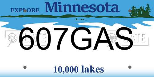 607GAS Minnesota License Plate