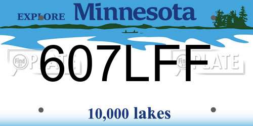 607LFF Minnesota License Plate