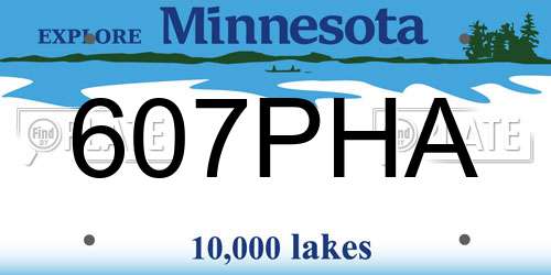 607PHA Minnesota License Plate