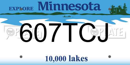 607TCJ Minnesota License Plate