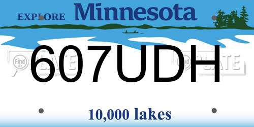 607UDH Minnesota License Plate
