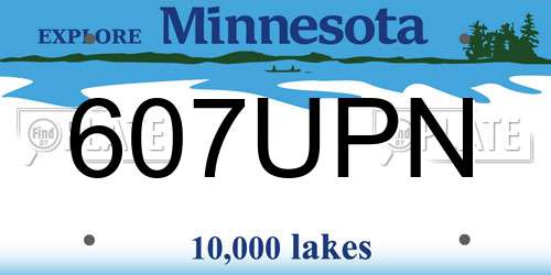 607UPN Minnesota License Plate