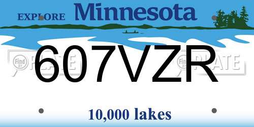 607VZR Minnesota License Plate