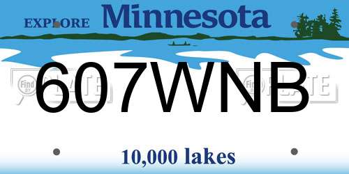 607WNB Minnesota License Plate