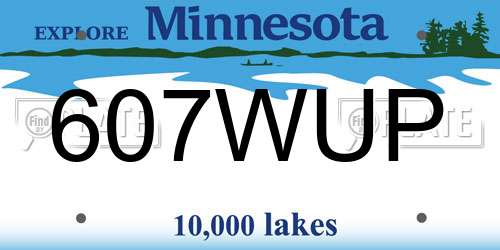 607WUP Minnesota License Plate