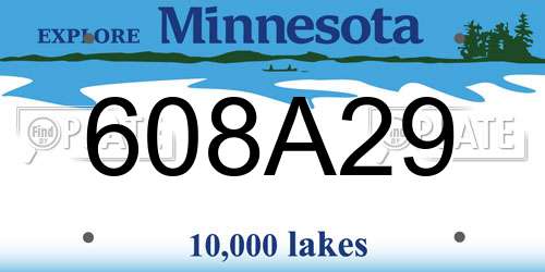 608A29 Minnesota License Plate