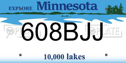 608BJJ Minnesota License Plate