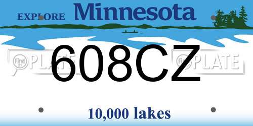 608CZ Minnesota License Plate