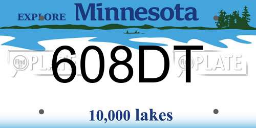 608DT Minnesota License Plate