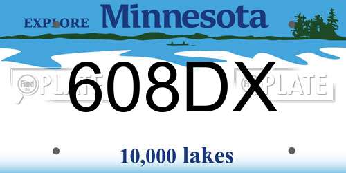 608DX Minnesota License Plate