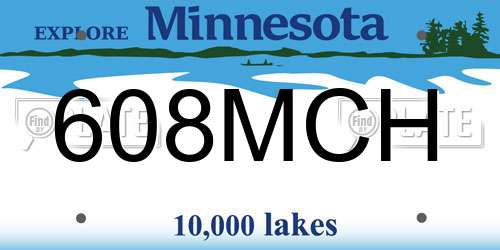 608MCH Minnesota License Plate