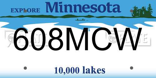 608MCW Minnesota License Plate