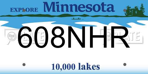 608NHR Minnesota License Plate