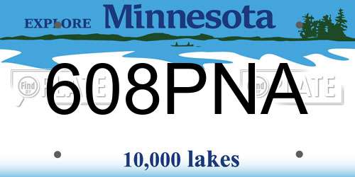 608PNA Minnesota License Plate