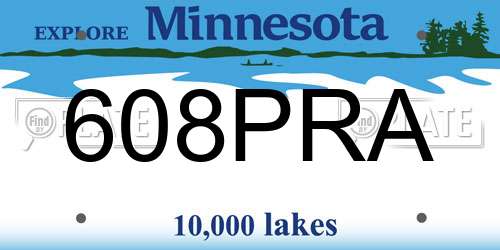 608PRA Minnesota License Plate