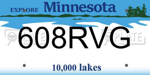 608RVG Minnesota License Plate