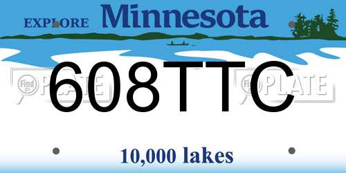 608TTC Minnesota License Plate