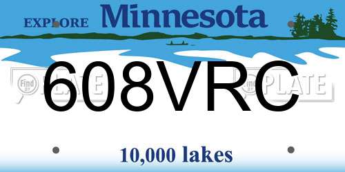 608VRC Minnesota License Plate