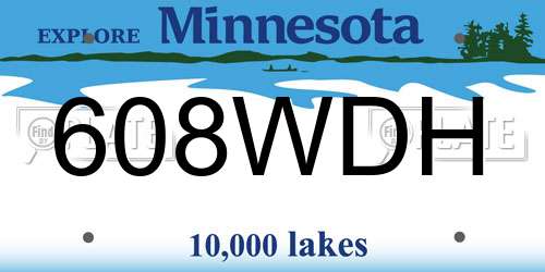 608WDH Minnesota License Plate