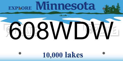 608WDW Minnesota License Plate