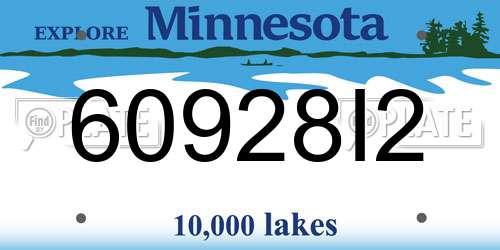 60928I2 Minnesota License Plate
