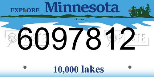 6097812 Minnesota License Plate