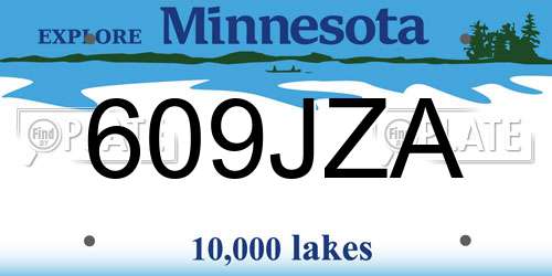 609JZA Minnesota License Plate